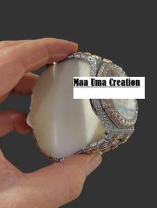 Reloj de Cuarzo con Diamantes de Moissanita, Lujoso, Estilo Iced Out, Antiguo, de Acero Inoxidable - Product Image 3