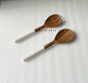 Ensemble de 2 serveurs à salade en bois et résine, fabrication artisanale de haute qualité, vente en gros, fabricant indien, nouvelles idées de produits 2026 - Product Image 3