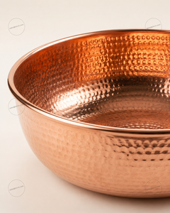 Handcrafted Copper <b>Pedicure</b> Bowl with Hammered Texture Eco-Friendly <b>Pipeless</b> Design for Spa Use - Product Image 2