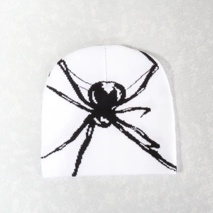 Artículo de Venta caliente con un patrón de araña para hombres y mujeres 100% acrílico invierno gorra Sin borde regalo de fiesta de Halloween hecho a mano Premium - Product Image 5