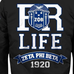 Veste en satin grecque pour femmes Zeta Phi Beta, bleu et blanc, 1920, broderie du bouclier de la sororité ZPB, vêtements de sport de qualité supérieure - Product Image 4