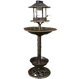Galvanized Bird Bath Handmade Garden Ornament Outside Yard Decoration Bath <b>Feeder</b> Stand Elegant Quality Metal Birdbath - Product Image 6