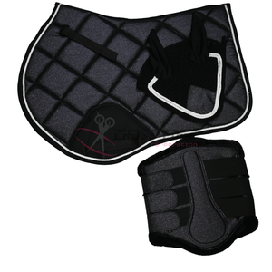 Tapis de selle de cheval anglais de qualité supérieure respirant élégant équestre paillettes cheval oreille bonnet insonorisé sabot Protection bottes - Product Image 5