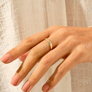 Anillo de boda de diamantes cultivados en laboratorio de lujo de 3,40 MM, anillo apilable minimalista de media eternidad, juego de flush único, bandas de diamantes de laboratorio para ella - Product Image 3