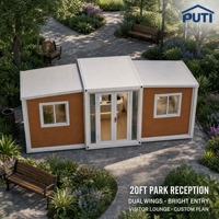 Villa extensible de 20 pieds pour séjour en famille avec des pièces à plan ouvert, des fenêtres lumineuses et des finitions raffinées pour le tourisme en milieu rural