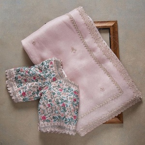 Sari bordado de varios hilos con trabajo de piedra Nueva ropa india y pakistaní - Product Image 3