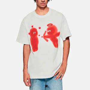 เสื้อยืด100% ผ้าคอตตอนคอมบ์ขนาดใหญ่220 GSM เสื้อแขนสั้นสำหรับผู้หญิงพิมพ์โลโก้ตามสั่ง - Product Image 2