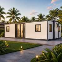 Maison conteneur extensible de luxe moderne de 40 pieds, villa modulaire préfabriquée, cabane portable
