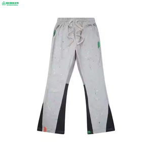 Pantalon de survêtement vintage personnalisé Behram pour homme, coupe large, style streetwear, avec cordon de serrage et taille élastique, imprimé soleil et lune - Product Image 3