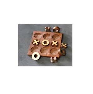 Tic Tac Toe en bois fait à la main de haute qualité et jeu de croix zéro avec des tendances en laiton toutes saisons jouet pour enfants - Product Image 4