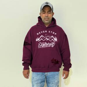 Sudadera con capucha extragrande de mezcla de algodón 100% para hombre, ropa de calle informal ajustada, diseño de invierno, sudaderas con capucha - Product Image 1