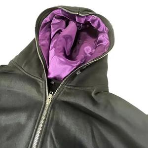 High Quality <b>Lined</b> Hood <b>Hoodie</b> Sweatshirt Heavyweight Pullover <b>Men</b> Satin <b>Lined</b> <b>Hoodie</b> with Satin Lining Hoodies Oem Custom Silk - Product Image 6