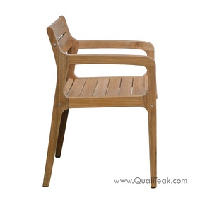 Sillón de Comedor para Exteriores de Madera Maciza de Teca Fuego Modern - Ecológico e Impermeable para Uso en Patio y Jardín - Product Image 2