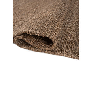 Tapis en jute et chanvre noué à la main Nomadic Threads, couleur unie beige et marron, PKJT-107, pour usage domestique - Product Image 2