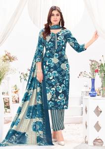 Hermoso vestido increíble color estilo moderno puro algodón Kurti pantalón y Dupatta con trabajo impreso compras en línea India para la venta - Product Image 2