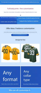 Maillots de football américain pour hommes en gros, impression numérique, manches courtes, été, tous les modèles, uniforme de rugby - Product Image 2