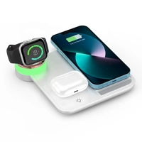 Support de chargeur sans fil rapide pliable 4 en 1 15W pour iPhone 15 14 13 12 Pro Max Apple Watch Station de charge sans fil