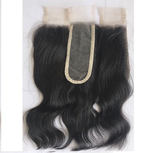 Cheveux naturels ondulés de qualité supérieure, non traités, 14 pouces, avec closure transparente 2x6, provenant d'un seul donneur, vente en gros, fournisseur indien - Product Image 1