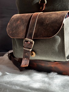 Leather Canvas Luxury <b>Backpack</b> Durable Eco-Friendly Lightweight Outdoor Travel Hiking School <b>Laptop</b> Rucksack LCBP-0142 - Product Image 3