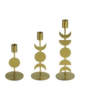 Juego Moderno de 3 Portavelas Metálicos de Estilo Minimalista con Acabado Dorado, Perfecto para Decoración de Mesa, Ambiente de Dormitorio y Exhibición en el Hogar - Product Image 1