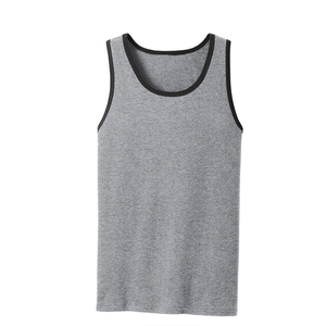 Camiseta sin mangas de algodón para hombre, transpirable, tejida, 220 GSM, con logo personalizado, corte ajustado, para uso diario, con ribetes. - Product Image 3