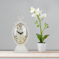 Ak Laiton 6 Pouces Vintage Horloge De Bureau Américain Antique Plaqué Or De Luxe En Métal Oiseau Art pour Salon Décor