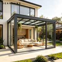 Véranda en verre moderne autoportante, isolation thermique, verre du sol au plafond, structure en aluminium massif pour balcon, dessin 3D gratuit