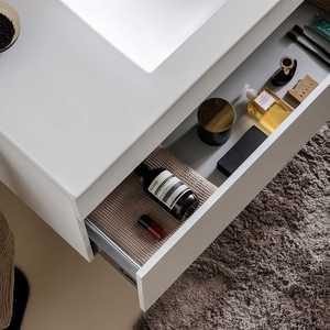 Mobile Bagno Moderno da 120 cm con Lavabo e Specchio Shanghai, Set in Legno Bianco - Product Image 4