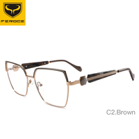 FEROCE Fancy Metal Monturas de anteojos de gran tamaño Monturas de vidrio de lujo Gafas ópticas Nuevo diseño Montura de Anteojos