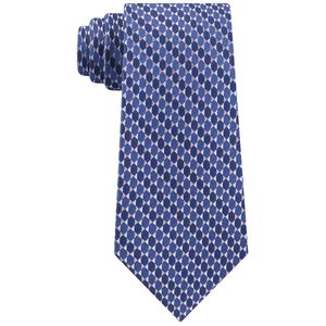 Cravatta Michael Kors da Uomo Taglia Unica Blu con Cerchi a Specchio e Stampa Jacquard, Motivi Floreali Classici a Pois, Cravatte Casual in Seta per Regali - Product Image 1