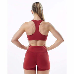 78% Nylon 22% Elastane U-NECK Lightweight Front Logo Bindingless Hem Womens Medium-Support One Piece Solid <b>Sports</b> <b>Bra</b> - Product Image 6