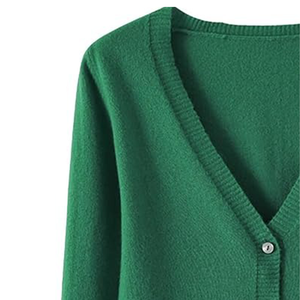 Latest Design Casual Long V Neck Breathable Heavyweight Solid Plain Custom Color Logo Long Knitted <b>Cardigan</b> For Women - Product Image 5