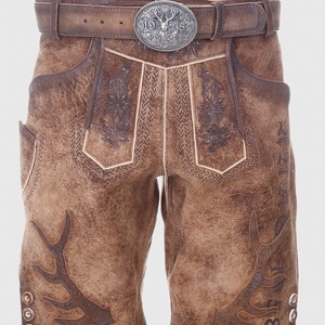 Kurze lederhose สำหรับ2025ผู้ชายหนังบาวาเรียตราแบบกำหนดเองล่าสุด - Product Image 1