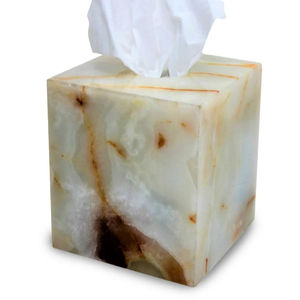 Cubierta de caja de pañuelos de ónix marrón múltiple, caja de pañuelos pulida de ónix Crafter de mármol, caja de pañuelos de mármol pulido - Product Image 2