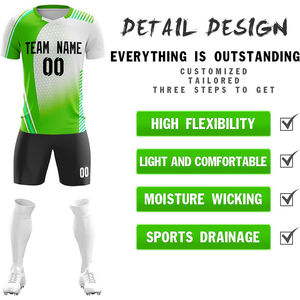 Uniformes de Fútbol Personalizados de Alta Calidad con Cuello en V, Unisex, para Entrenamiento, Transpirables, de Secado Rápido, 100% Poliéster - Product Image 4