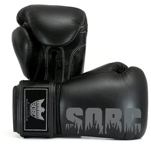 Gants de kickboxing en cuir de qualité supérieure Gants de style nouveau pour hommes Gants Muay Thai Boxe noire - Product Image 2