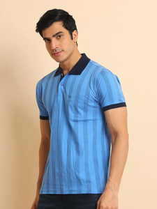 Camiseta de media manga de alta calidad para hombre, cómoda moda informal estampada para cuello de Polo con bolsillo, ajuste Regular mercerizado 100% - Product Image 4