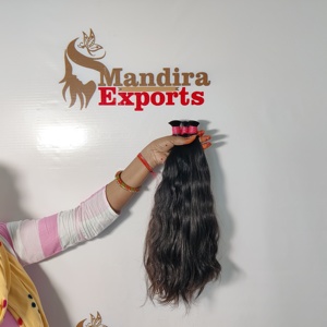 100% naturel Machine-Cuticule en vrac douce alignée vierge Temple indien Remy Extensions de cheveux comprend des boucles Afro de vague de corps droites - Product Image 4
