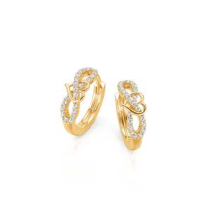 Jeulia 14K Gold Plated Princess Cut <b>Infinity</b> Heart Huggie <b>Earrings</b> - Product Image 2