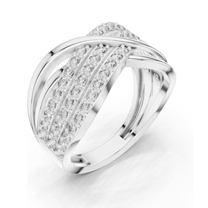 Anillo Cruzado con Diamante de Laboratorio de 0.784 CT para Mujer, Claridad VVSVS EF, Oro de 18KT, 14KT, 10KT y Plata 925, Oro Rosa, Amarillo, Blanco - Product Image 4