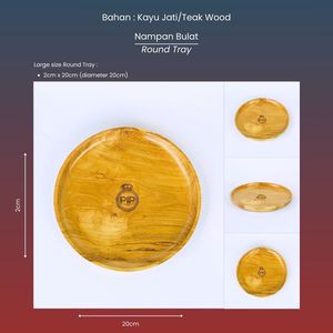 Plateau en bois rond moderne minimaliste élégant sans danger pour servir dans la décoration intérieure cuisine salon rangement de table - Product Image 5