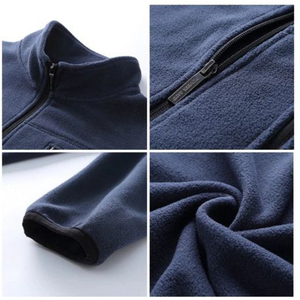 Vestes en molleton de coton polyester teint uni pour hommes, vêtements d'extérieur élégants et doux pour l'automne, l'hiver, vêtements de plein air et décontractés - Product Image 3