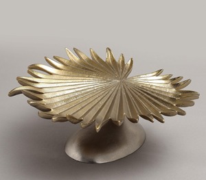 Soporte de pastel de lujo con diseño de hoja de palma dorada, soporte de metal para postres con hojas tropicales, soporte decorativo para decoración de mesa de hotel, hogar o boda. - Product Image 2