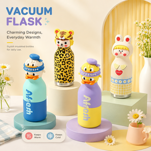 Tazza Termica Personalizzata con Testa di Animale Cartoonesca in Acciaio Inox 316, Bottiglia Isolante per Mantenere il Ghiaccio, Regalo Divertente - Product Image 3