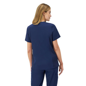 Top descuento fábrica personalizado satén enfermería Scrub conjuntos mangas cortas tulipán Hospital médico trabajo uniformes - Product Image 3