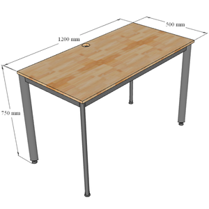 120x50cm HBOV031 <b>Computer</b> <b>Desk</b> with Melamine Coating and Oval Iron Legs - Product Image 6