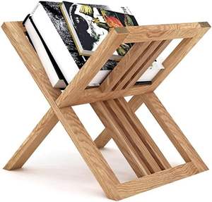 Porte-revues élégant en bois massif, porte-journaux de sol moderne pour l'organisation du bureau et du salon - Product Image 3