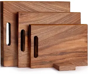 ชุดเขียงไม้ขนาดใหญ่3ชิ้นสำหรับสับไม้อะคาเซียร่องลึกสำหรับห้องครัว - Product Image 1