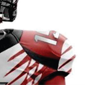 Personalizado blanco carmesí 100% poliéster sublimado uniforme de fútbol americano para los hombres transpirable aparejos sarga equipo delantero corto - Product Image 6