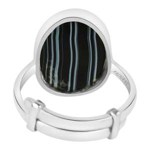 NOVAMART Fine Agora <b>Men's</b>/Women's <b>Black</b> Agate Sulemani Hakik Bezel Setting Silver 925 Everyday Wear Pendant/<b>Ring</b> by Arihant Gems - Product Image 3